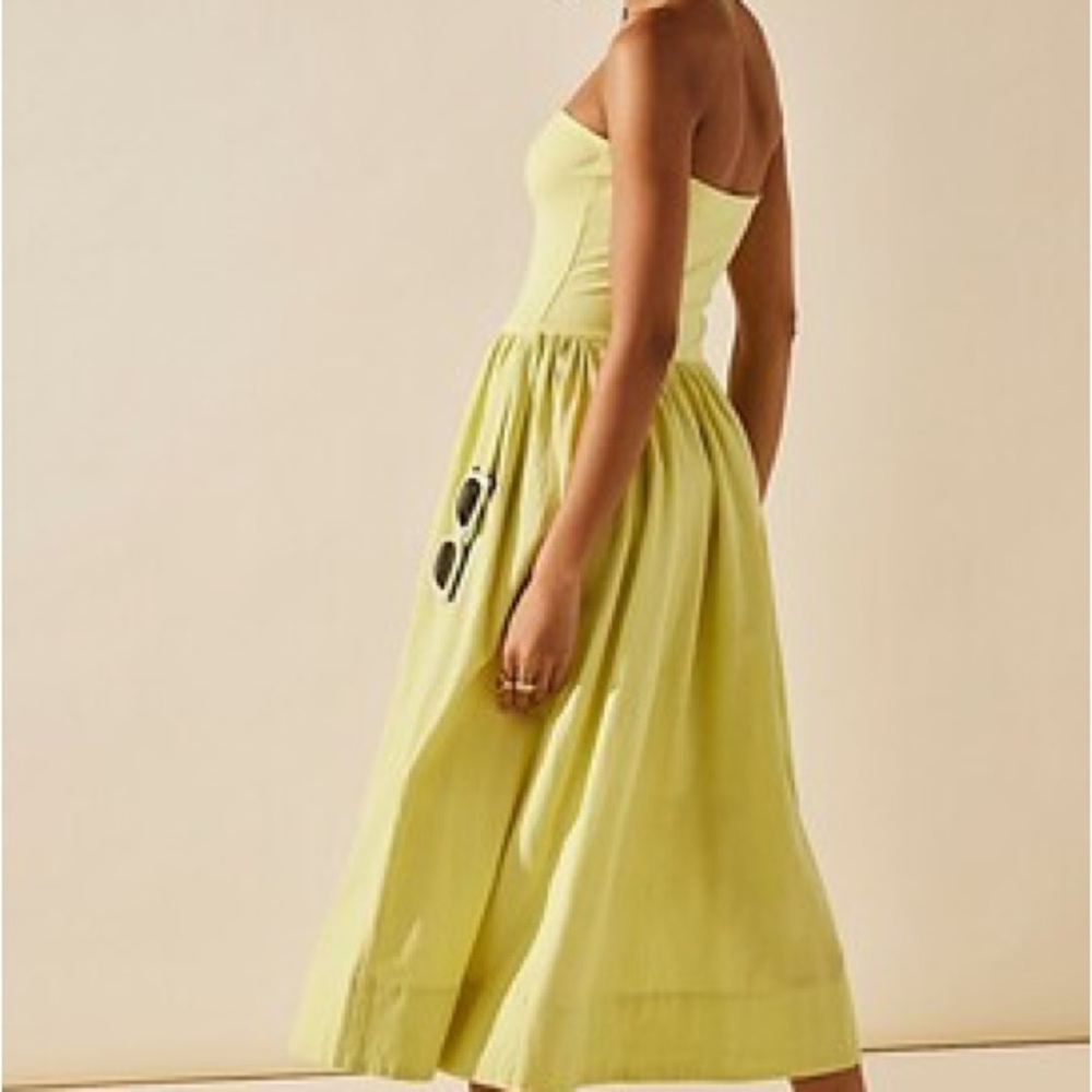 Free People Strapless Light Green Midi Dress
